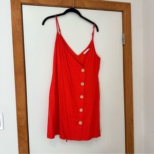 Lulu’s x Lush Red Linen Mini Dress